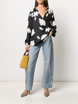 Thumbnail for your product : Theory Open-Neck Silk Blouse