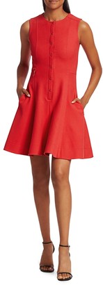 Akris Punto Sleeveless Pique Button-Front A-line Dress