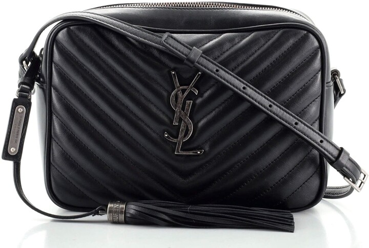 lou matelassé calfskin leather camera bolsa