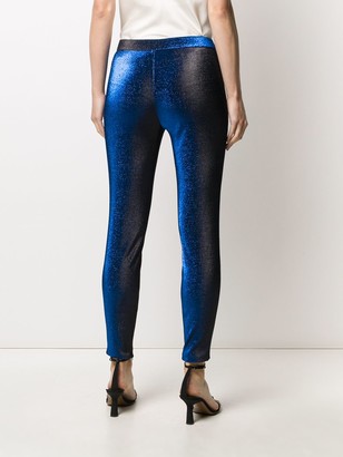 Boutique Moschino Metallic-Effect Slim-Fit Trousers