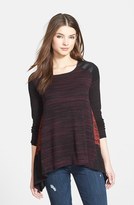Thumbnail for your product : Curio Faux Leather Trim Patchwork Sweater