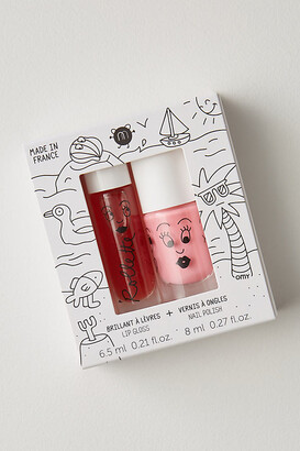 nailmatic Kids Lip Gloss + Wash-Off Nail Polish Set Pink