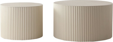 George Oliver No Assembly Coffee Table For Apartment - Beige, Cream Round Living Room , Assembly,