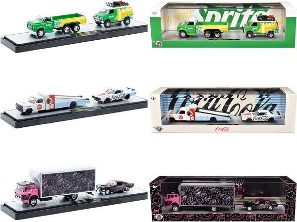M2 Machines AutoHaulers"Soda"Setof3piecesRelease38LimitedEditionto8000pieces1/64DiecastModelCarsbyM2Machines