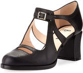 Thumbnail for your product : Fendi Chameleon Chunky-Heel Wing-Tip Pump