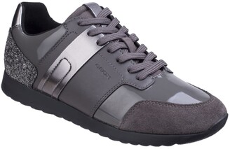 Geox Womens/Ladies Deynna Metallic Glitter Sneakers (Dark Grey) - ShopStyle