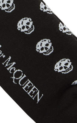 Alexander McQueen Skull-Print Cotton-Blend Socks