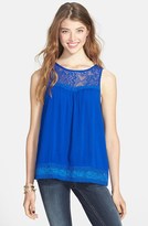 Thumbnail for your product : Socialite Lace Trim Tunic Top (Juniors) (Online Only)