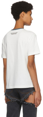 Telfar White and Grey Graphic Logo T-Shirt