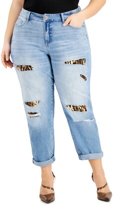 widow means pope INC International Concepts Plus Size Rip & Repair Boyfriend Jeans, Created  for Macy's - ShopStyle