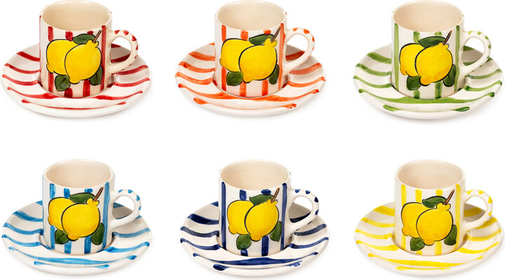 Feeling Good Inside Amalfi Coast Collection Espresso Cups Set Of Six ...