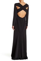 Thumbnail for your product : JS Boutique Stretch Crepe Crisscross Long Sleeve Gown