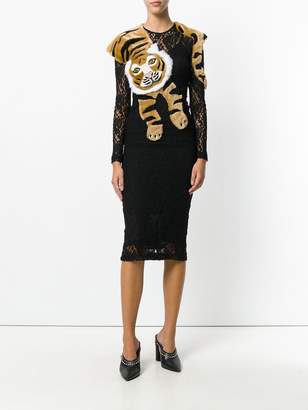 Dolce & Gabbana lace tiger shawl dress