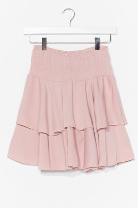 Nasty Gal Womens Loose Shirred Tiered Mini Skirt