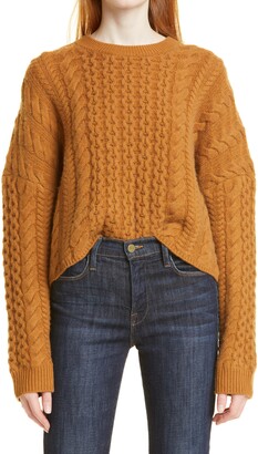 Naadam Wool & Cashmere Cable Crewneck Sweater