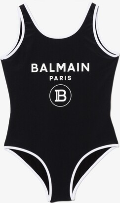Balmain Kids Teen Logo Print Swimsuit - Kids - Polyamide/Elastane