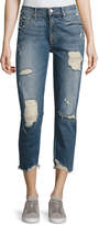 Thumbnail for your product : Mother Sinner Slashed Straight Jeans, Ice Scream/You Scream