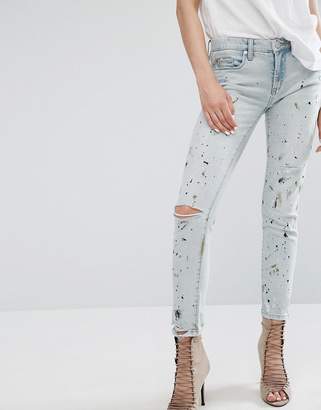 Blank NYC Skinny Jean with Paint Splash and Rips