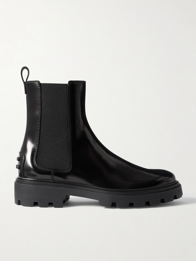 Tod's Gomma Pesante Glossed-leather Chelsea Boots - Black
