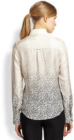 Thumbnail for your product : Band Of Outsiders Silk Degradé Leopard Blouse