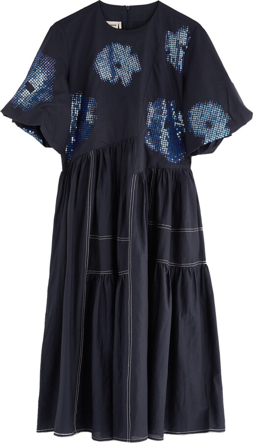 Lovebirds Merry Sequin-embellished Cotton-blend Midi Dress