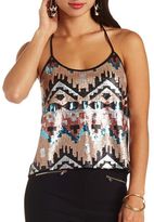 Thumbnail for your product : Charlotte Russe Aztec Sequin Swing Tank Top