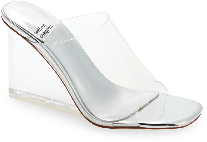 clear and silver heels