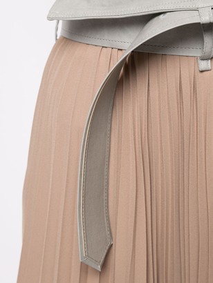 System Asymmetric Pleated Skirt