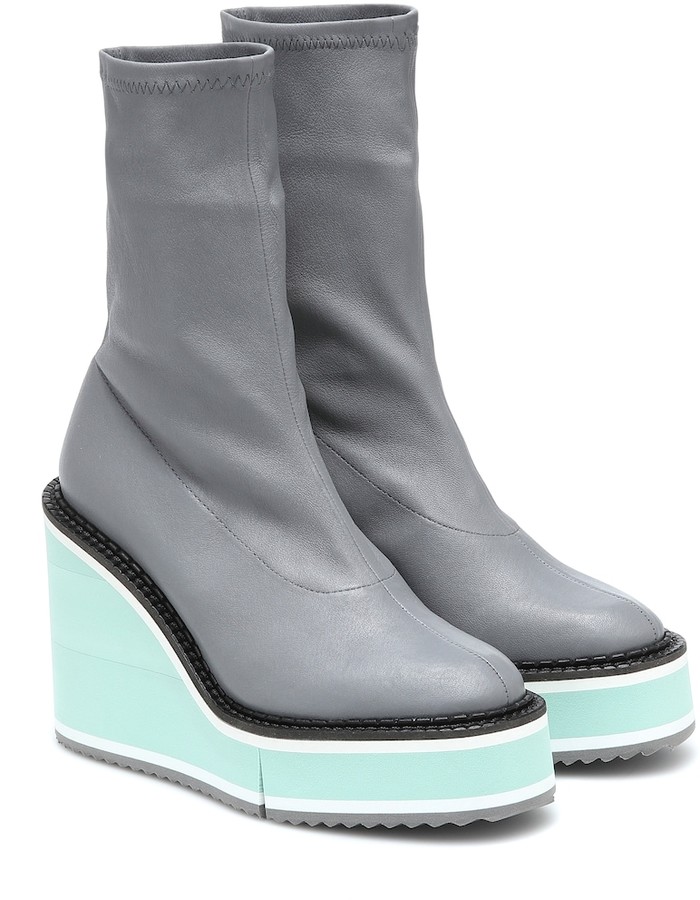 gray platform boots