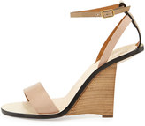 Thumbnail for your product : Chloé Strappy Ankle-Wrap Floating Wedge Sandal