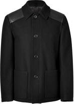Thumbnail for your product : Joseph Wool Blend Coat with Leather Paneling