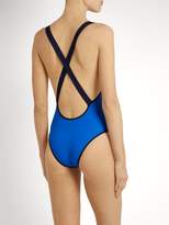 Thumbnail for your product : Diane von Furstenberg V Neck Cross Back Reversible Swimsuit - Womens - Navy