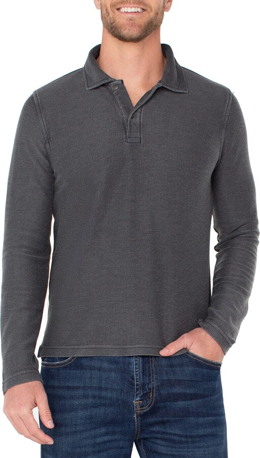 Liverpool Texture Long Sleeve Polo