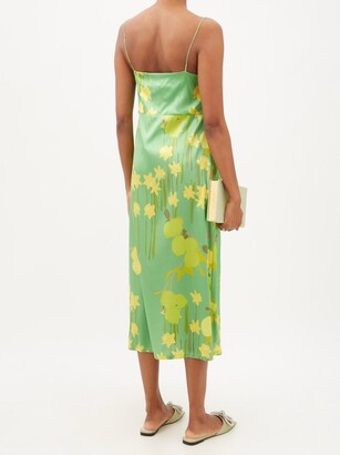 BERNADETTE Jeanine Floral-print Silk-blend Slip Dress - Green Floral