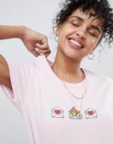Thumbnail for your product : Daisy Street relaxed t-shirt with hate mail graphic