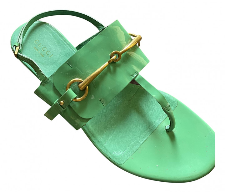 Gucci Green Patent leather Sandals ShopStyle