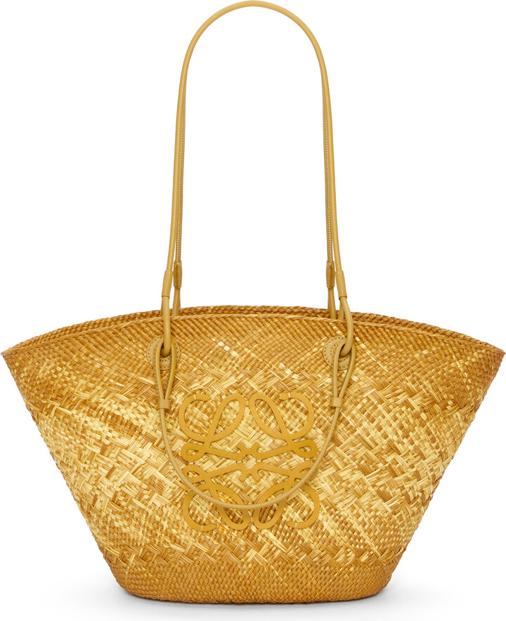 Loewe x Paula's Ibiza Elephant Small Anagram Basket Striped Tote Bag