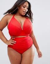 Thumbnail for your product : ASOS Curve DESIGN CURVE Drape Halter Supportive Tankini
