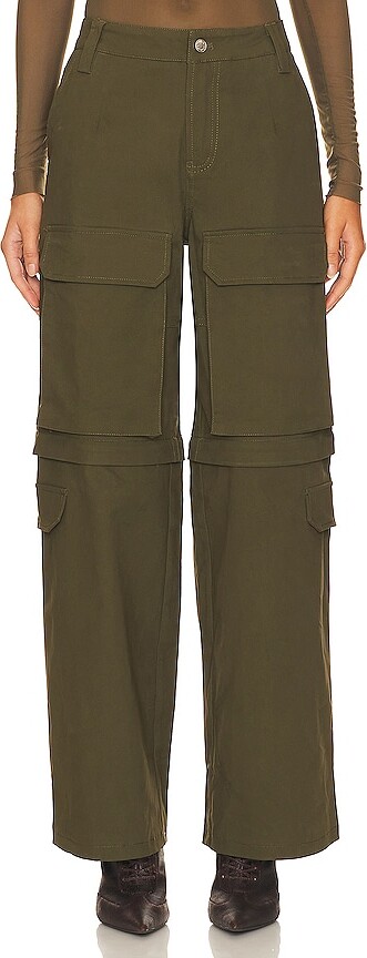Rsq Low Rise Poplin Cargo Flare Pants Sage at  Men's