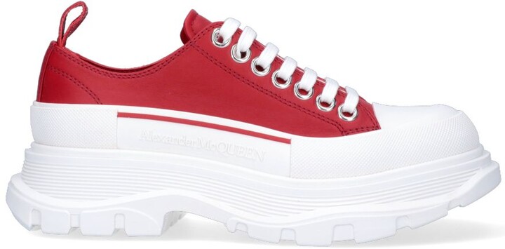 Alexander McQueen oversized sneaker wit/rood | Kellyjeans.nl