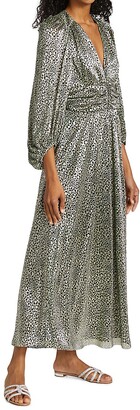 BA&SH BA&Amp;SH Celie Metallic Chiffon Maxi Dress for Women