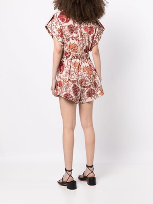 Zimmermann Belted Paisley-Print Playsuit