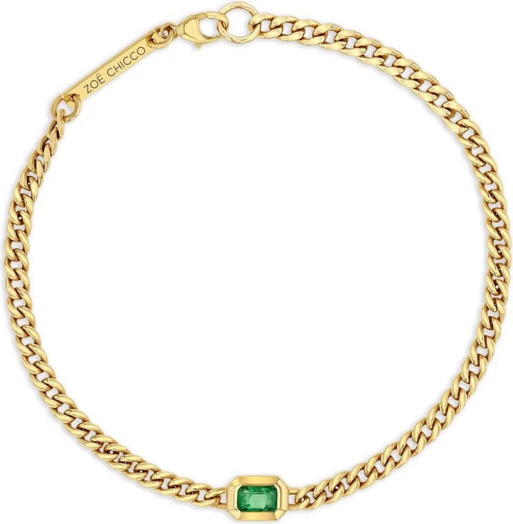 Zoë Chicco 14K yellow gold emerald bracelet