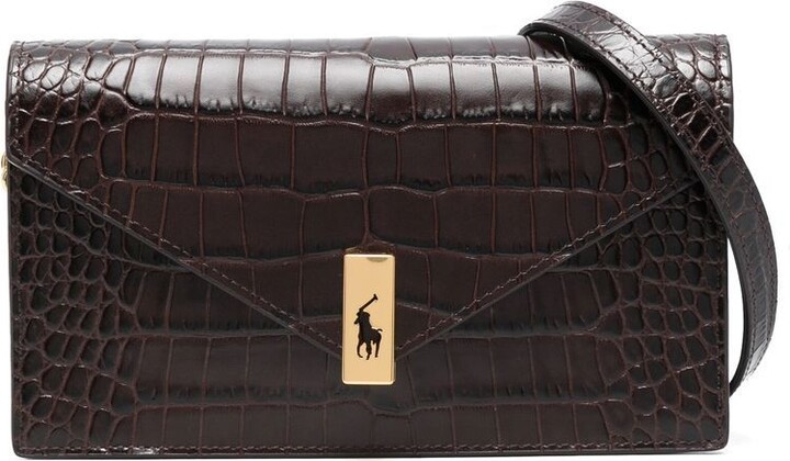 Polo Ralph Lauren Crocodile-Effect Leather Bag - ShopStyle