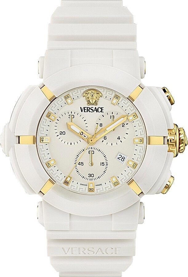 Men's Real Active Chrono Ceramic & Stainless Steel Watch/45MM - White Ecoceramic