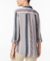 Thumbnail for your product : Charter Club Striped Roll-Tab Blouse, Created for Macy's