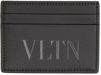 Valentino Garavani Black Monotone 'VLTN' Card Holder - ShopStyle Wallets