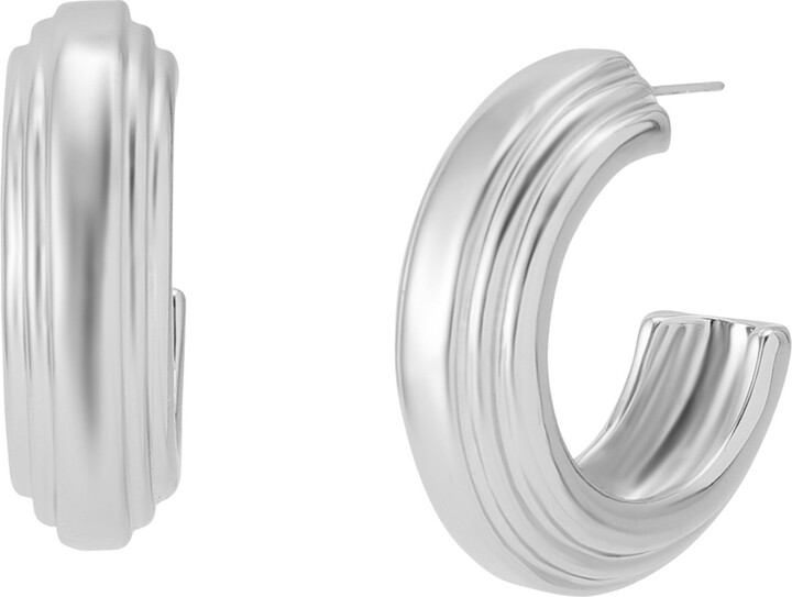 Robert Lee Morris Soho Ribbed Hoop Earrings