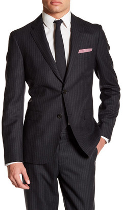 Brooks Brothers Notch Lapel Two Button Charcoal Pinstripe Jacket