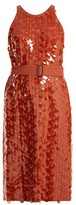 Thumbnail for your product : Bottega Veneta Sequin And Eyelet-embellished Crepe Dress - Light Red